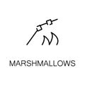 Marshmallows flat icon or logo for web design. Royalty Free Stock Photo