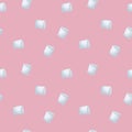 Marshmallows seamless pattern isolated on pink background.