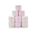 Marshmallows on white background. Royalty Free Stock Photo
