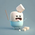 marshmellow cute pixar disney cartoon charachter made live playing and cheerful tasty live dessert Royalty Free Stock Photo