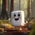 marshmellow cute pixar disney cartoon charachter made live playing and cheerful tasty live dessert Royalty Free Stock Photo