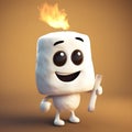 marshmellow cute pixar disney cartoon charachter made live playing and cheerful tasty live dessert Royalty Free Stock Photo