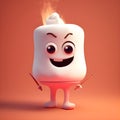 marshmellow cute pixar disney cartoon charachter made live playing and cheerful tasty live dessert Royalty Free Stock Photo