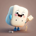 marshmellow cute pixar disney cartoon charachter made live playing and cheerful tasty live dessert Royalty Free Stock Photo