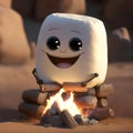 marshmellow cute pixar disney cartoon charachter made live playing and cheerful tasty live dessert Royalty Free Stock Photo