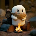 marshmellow cute pixar disney cartoon charachter made live playing and cheerful tasty live dessert Royalty Free Stock Photo