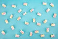 Marshmellows on Blue Royalty Free Stock Photo