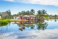 Marshy village scenery in Bang Muang Royalty Free Stock Photo