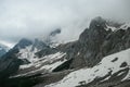 Marstein - A panoramic view on the Alpine peaks in Austria from Marstein. The slopes are mostly covered with snow.