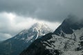 Marstein - A panoramic view on the Alpine peaks in Austria from Marstein. The slopes are mostly covered with snow.