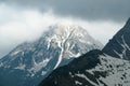 Marstein - A panoramic view on the Alpine peaks in Austria from Marstein. The slopes are mostly covered with snow.