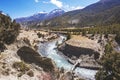 Marsyandi River near Bhakra village. Nepal Royalty Free Stock Photo