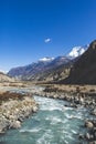 Marsyandi Rive. Nepalese Himalayas mountains Royalty Free Stock Photo