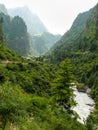 Marsyangdi river near Dharapani and Thoche village - Nepal Royalty Free Stock Photo