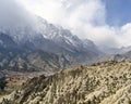 Marsyangdi valley from Ngawal village Annapurna Circuit Nepal Royalty Free Stock Photo