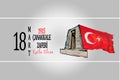 18 mart canakkale zaferi kutlu olsun or Happy 18 March, Canakkale Victory Day Turkey. Celebration card. Royalty Free Stock Photo