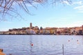 Marta burg on Bolsena lake