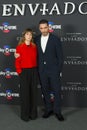 Marta Etura and Miguel Angel Silvestre of the series Los Enviados posing for the media in Madrid Spain