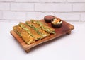 Martabak telur & x28;Indonesian: Stuffed Pancake or Pan Fried Bread& x29;