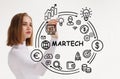 Martech marketing technology concept on virtual screen interface. Business, Technology, Internet and network concept Royalty Free Stock Photo