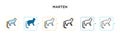 Marten vector icon in 6 different modern styles. Black, two colored marten icons designed in filled, outline, line and stroke