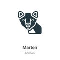 Marten vector icon on white background. Flat vector marten icon symbol sign from modern animals collection for mobile concept and