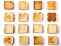 Delectable Art: Discover the Simplicity and Beauty of Squares of Toast on a Crisp White Background!