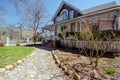 MARTHA `S VINEYARD, MA - Pink Carpenter Gothic Cottages with Victorian style, gingerbread trim in the village of Oa