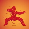 Kungfu fist splash silhouette