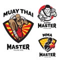 Martial art master theme. logo set