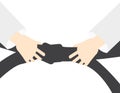 Martial art vector background - hand holding Black belt