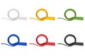 Martial arts belts in various colors