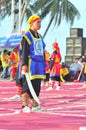 Martial arts of human chess in a festival on the beach of Nha Trang city