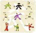 Martial arts icons Royalty Free Stock Photo