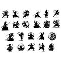martial arts icons Royalty Free Stock Photo