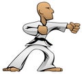 Martial Arts Karate Guy Cartoon Vector Color Illustration