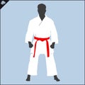 Martial arts karate man in kimono WKF