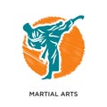 martial arts logo isolated on white background for your web, mob Royalty Free Stock Photo