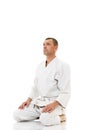 Martial arts master meditating