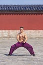 Martial arts master practicing at Temple of Heaven, Beijing, China Royalty Free Stock Photo