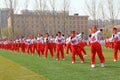 Martial arts performance team on the playground