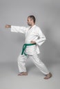 Martial arts practitioner performing a kata