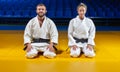 Judo man and woman