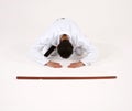 Martial Arts student bowing Royalty Free Stock Photo