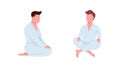 Martial arts students flat color vector faceless character set Royalty Free Stock Photo