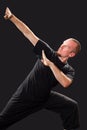 Martial arts teacher in fighting pose Royalty Free Stock Photo