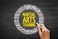 Martial Arts Training word cloud collage, concept background Royalty Free Stock Photo