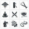 Martial Arts Vector Icons Set Royalty Free Stock Photo