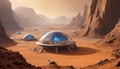 Martian Colony Domes Royalty Free Stock Photo