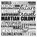 Martian colony word cloud collage, science concept background Royalty Free Stock Photo